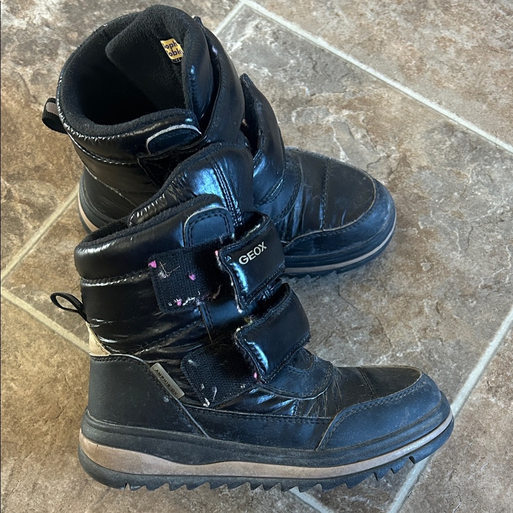 Geox Kids Black and Tan Boots